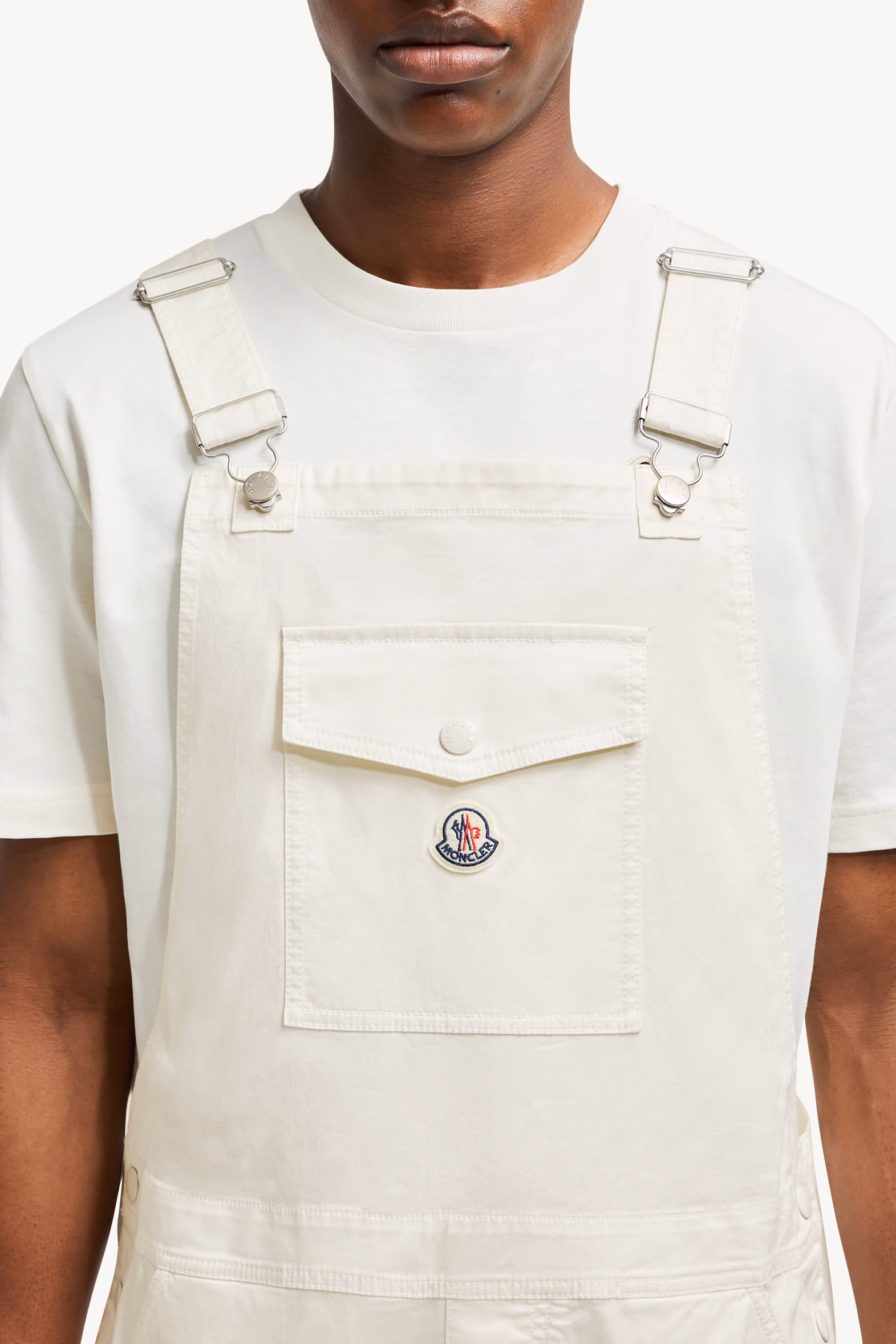 Peto de gabardina de algodón Blanco Moncler 6